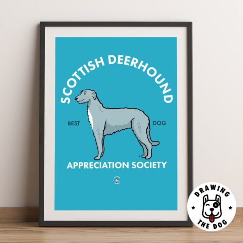 Scottish Deerhound Art Framed