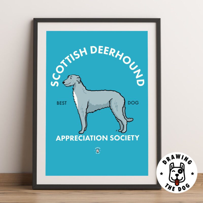 Scottish Deerhound Art Framed
