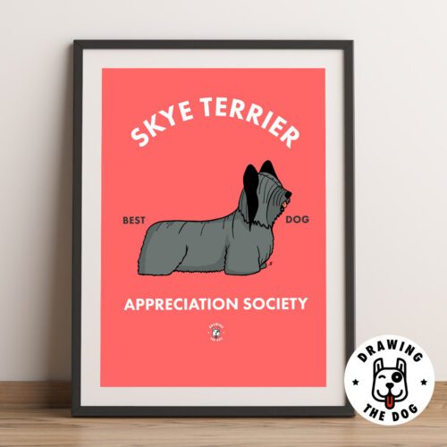 Skye Terrier Art Framed
