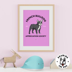 Black and White French Bulldog AS Kids Wall Decor