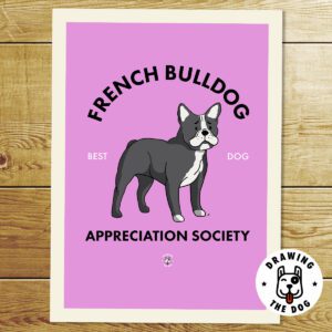 Black and White French Bulldog AS Print