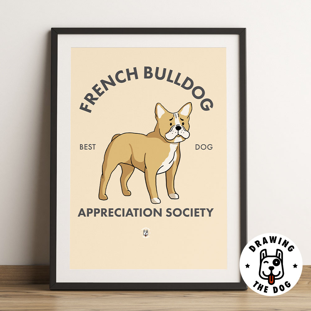 Fawn French Bulldog Appreciation Society Print - Framed