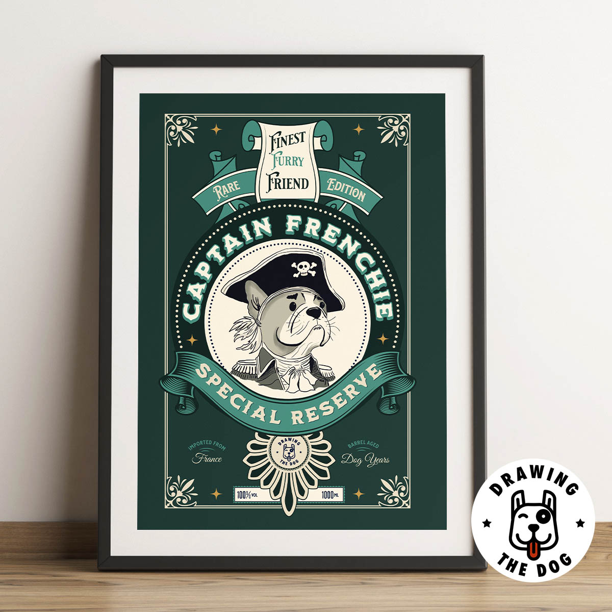 French Bulldog – Captain Frenchie Art Print