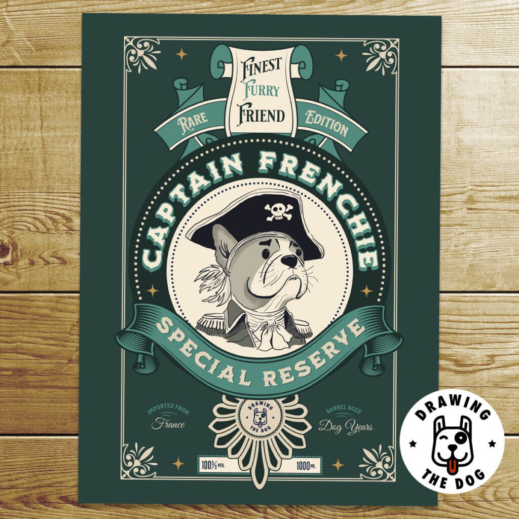Vintage French Bulldog Label Print