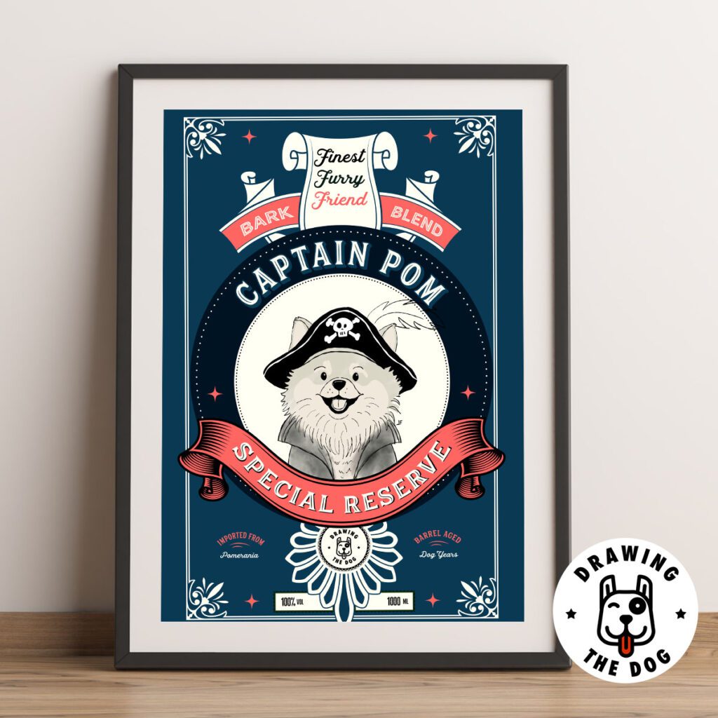 Captain Pomeranian Framed