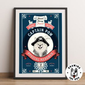 Captain Pomeranian Framed