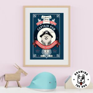 Captain Pomeranian Kids Wall Decor