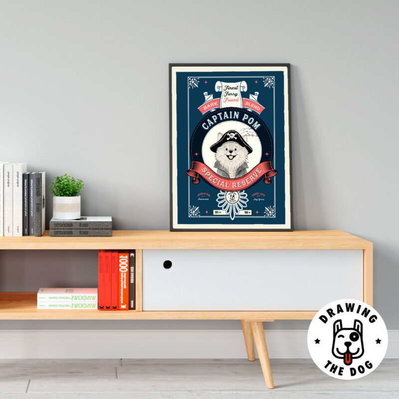 Captain Pomeranian Living Room Decor