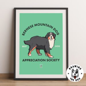 Bernese Mountain Dog Art Framed