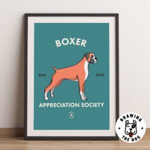 Boxer Art Print Framed