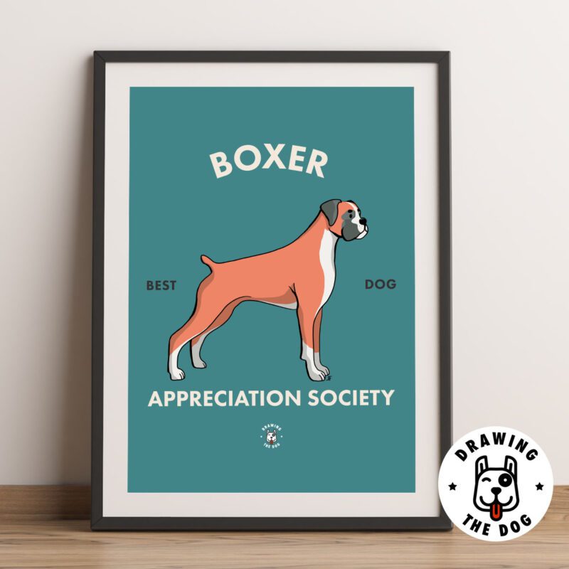 Boxer Art Print Framed