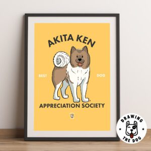 Akita Ken Wall Art Framed