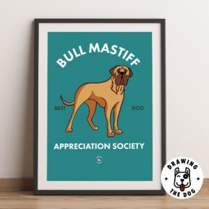 Bull Mastiff Wall Art Print Framed