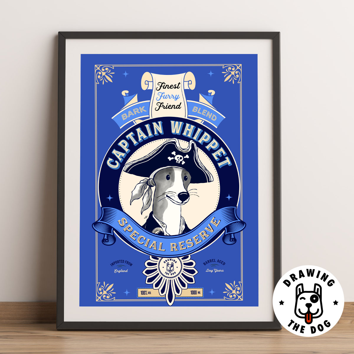 Captain Whippet Framed