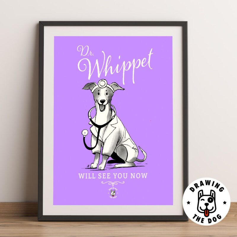 Dr Whippet Framed