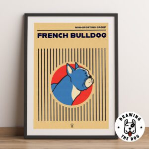 French Bulldog Bauhaus Circle Framed