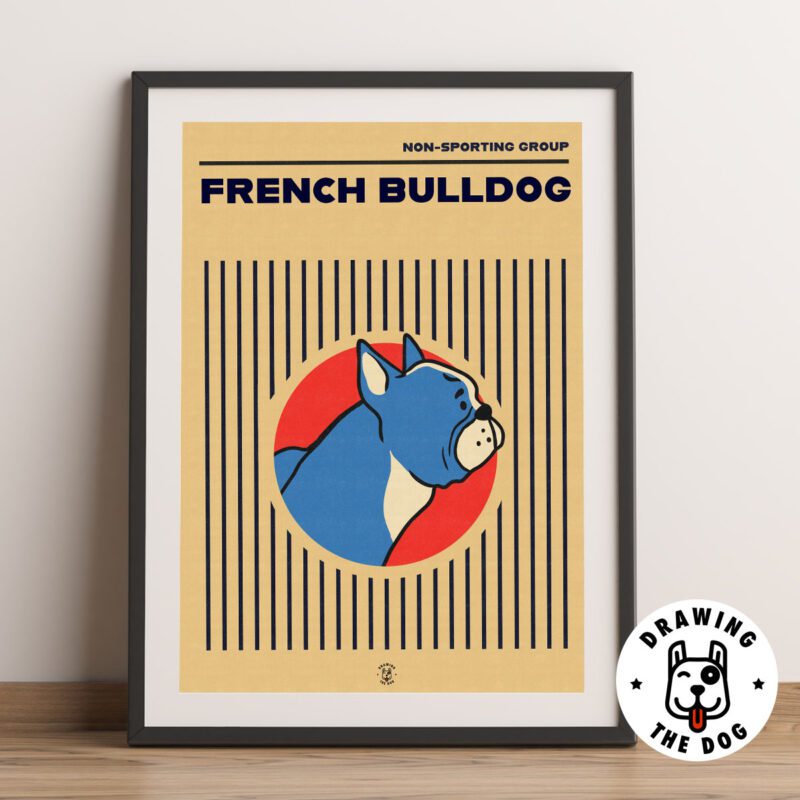 French Bulldog Bauhaus Circle Framed