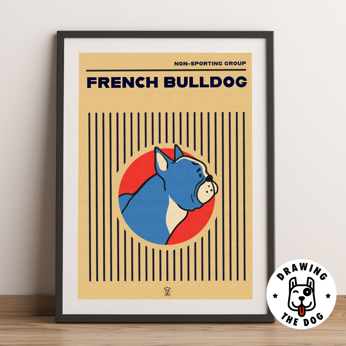 French Bulldog Bauhaus-Inspired Wall Art