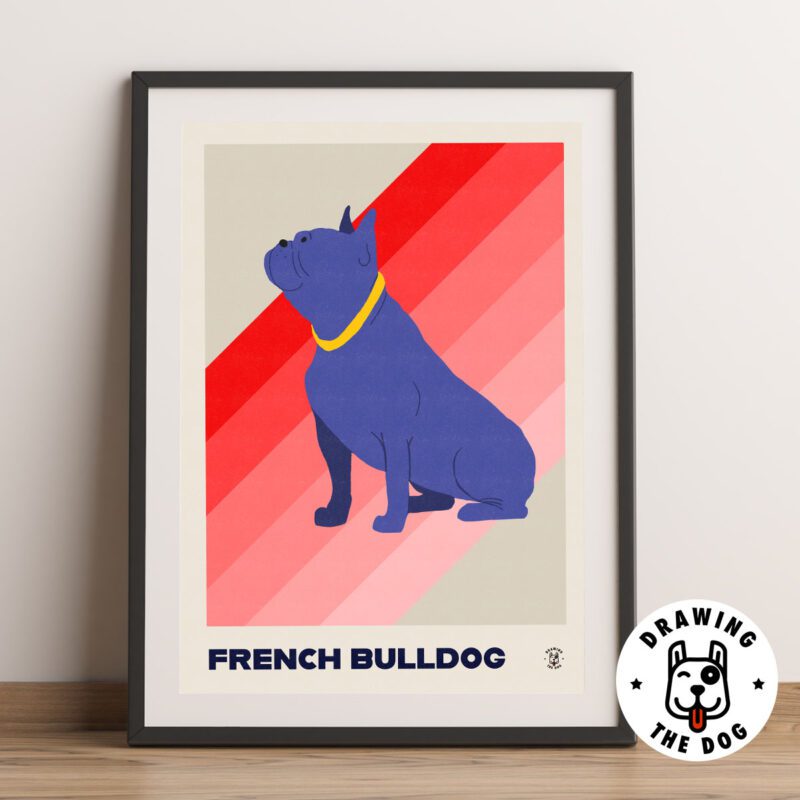 French Bulldog Stripes Framed