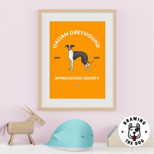Italian Greyhound Wall Art Print Kids Decor