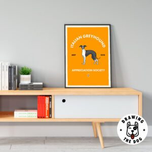 Italian Greyhound Wall Art Print Living Room Decor