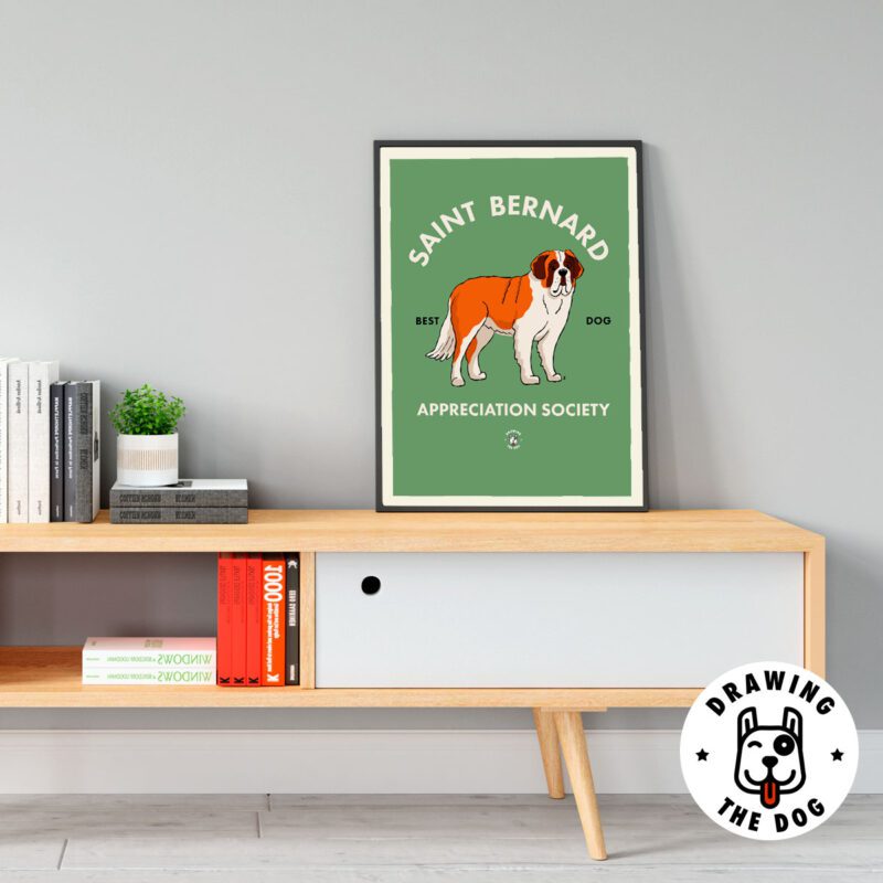 Saint Bernard Wall Art Living Room Decor
