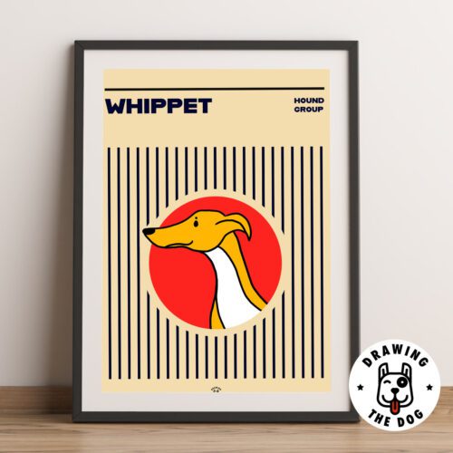 Whippet Bauhaus Framed
