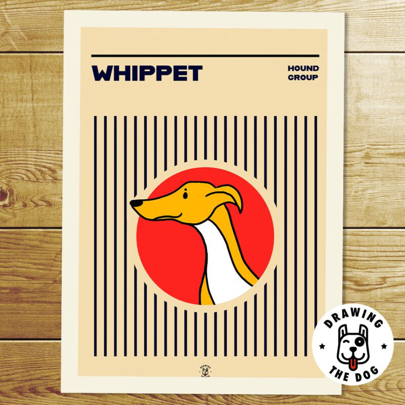 Whippet Bauhaus Print