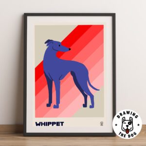 Whippet Stripes Framed