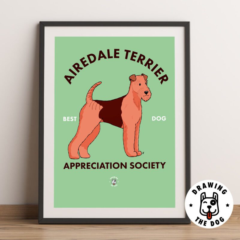 Airedale Terrier AS Framed