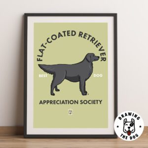 Flat Coated Retriever Black AS Framed