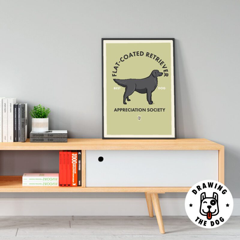 Flat Coated Retriever Black AS Living Room Decor