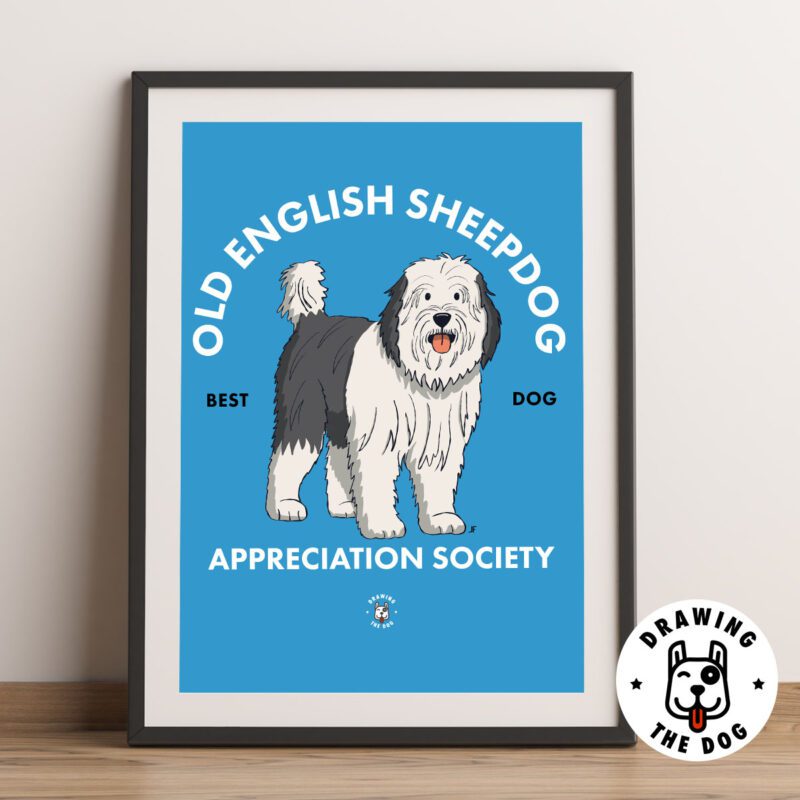 Old English Sheepdog AS Framed