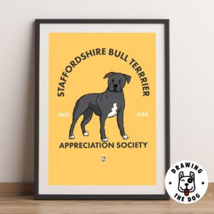 Staffy Bull Terrier Framed