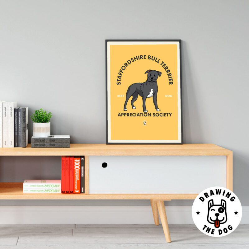 Staffy Bull Terrier Living Room Decor