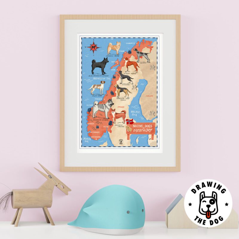 Dogs Of Norway Map Kids Wall Decor