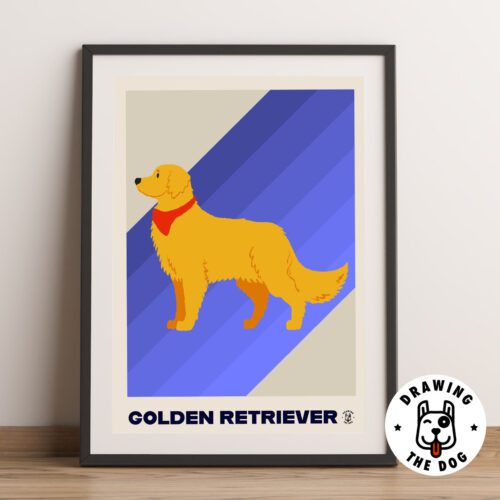 Golden Retriever Bauhaus Framed