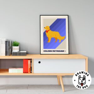 Golden Retriever Bauhaus Living Room Decor