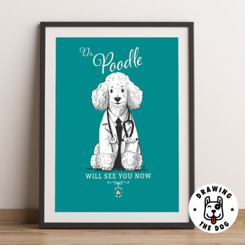 Dr Poodle Framed