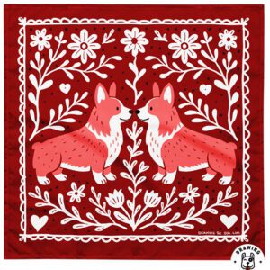 Corgi Bandana Drawing The Dog