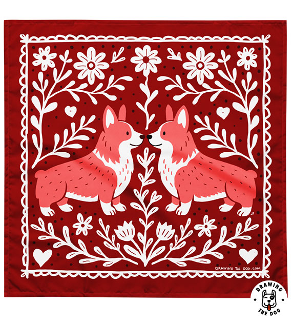 Corgi Bandana Drawing The Dog