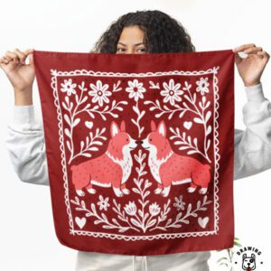 Corgi Bandana On Woman Holding