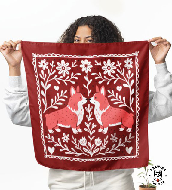 Corgi Bandana On Woman Holding