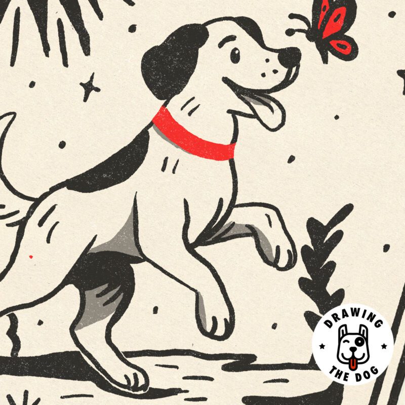 0 The Fool Dog Tarot Art Closeup