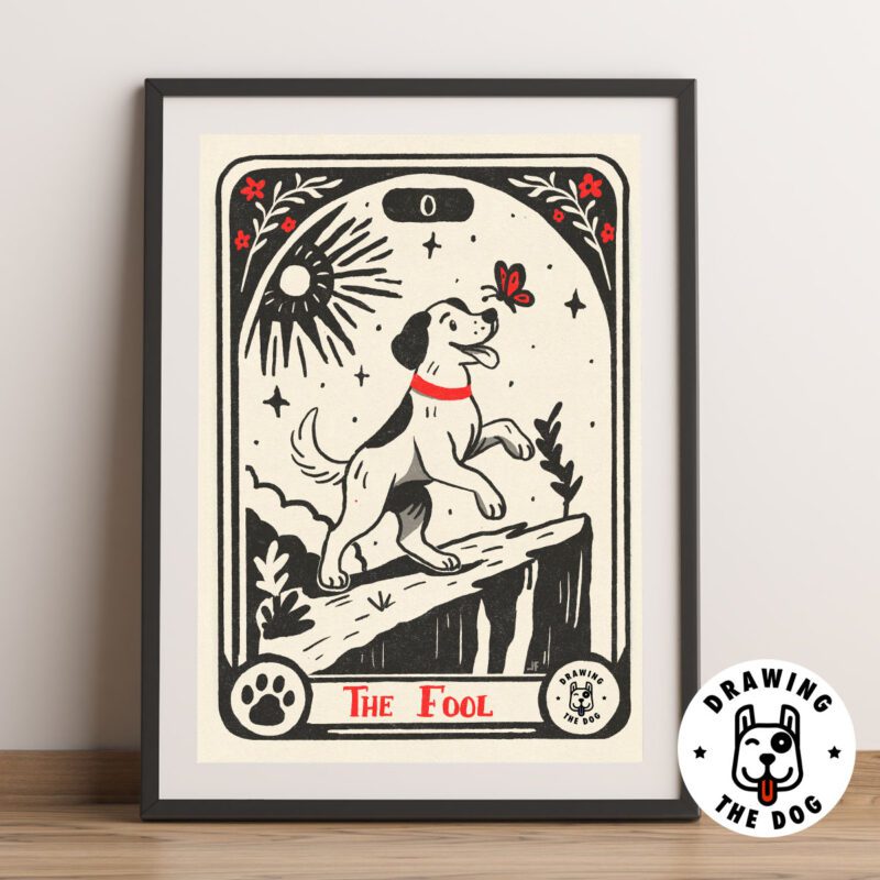 0 The Fool Dog Art Framed