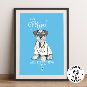 Dr Mini Schnauzer Art Framed