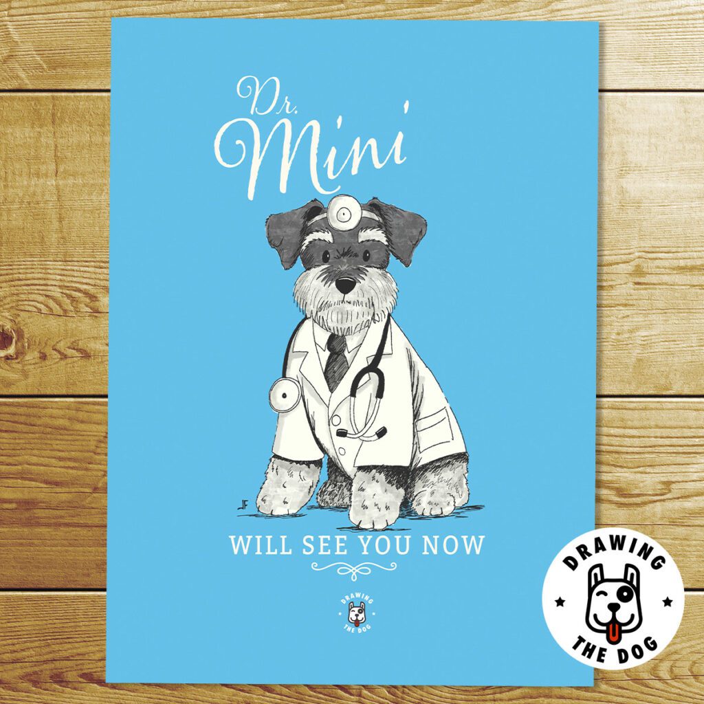 Dr Mini Schnauzer Art Print