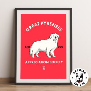 Great Pyrenees Art Print For Dog Lovers