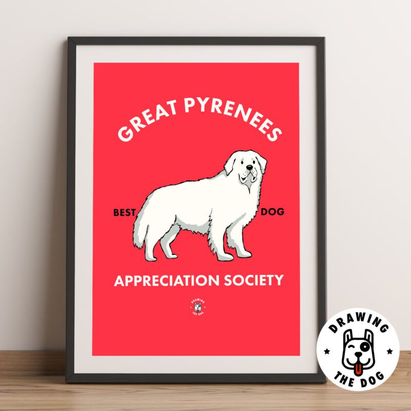 Great Pyrenees Art Print For Dog Lovers