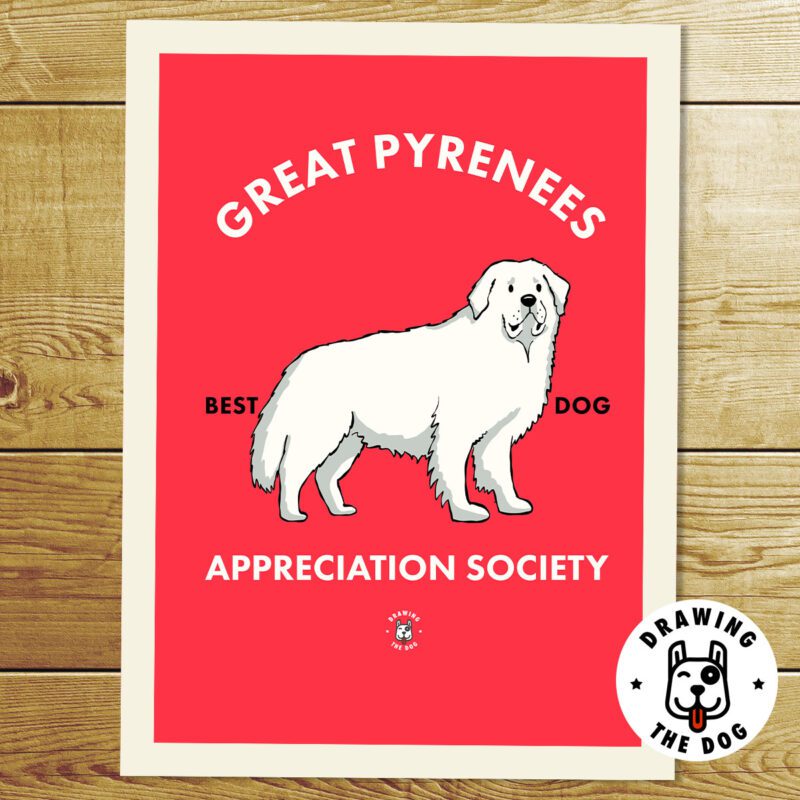 Great Pyrenees Art Print Gift For Dog Lovers
